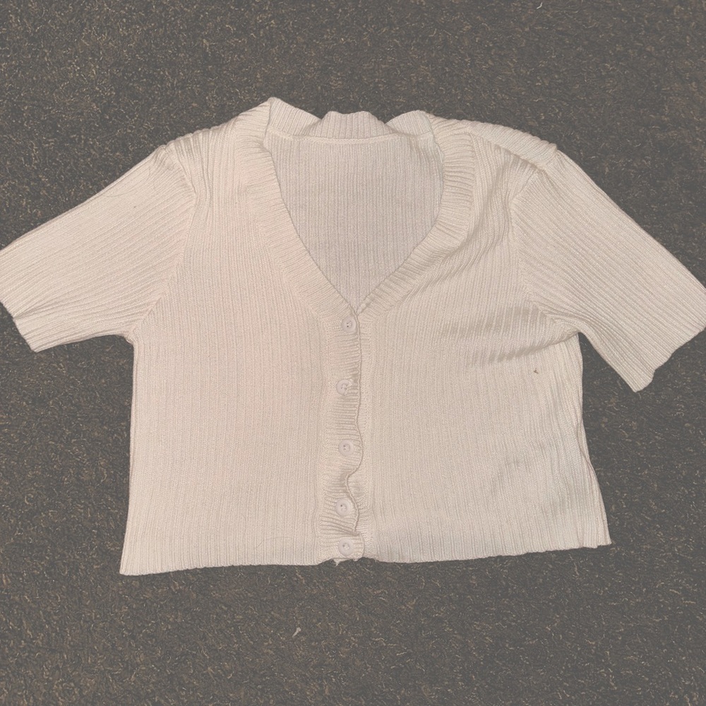 SHEIN Button Front Rib-knit Cardigan Slightly Worn